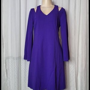 Emma & Michele Vibrant Purple Long Sleeve Dress